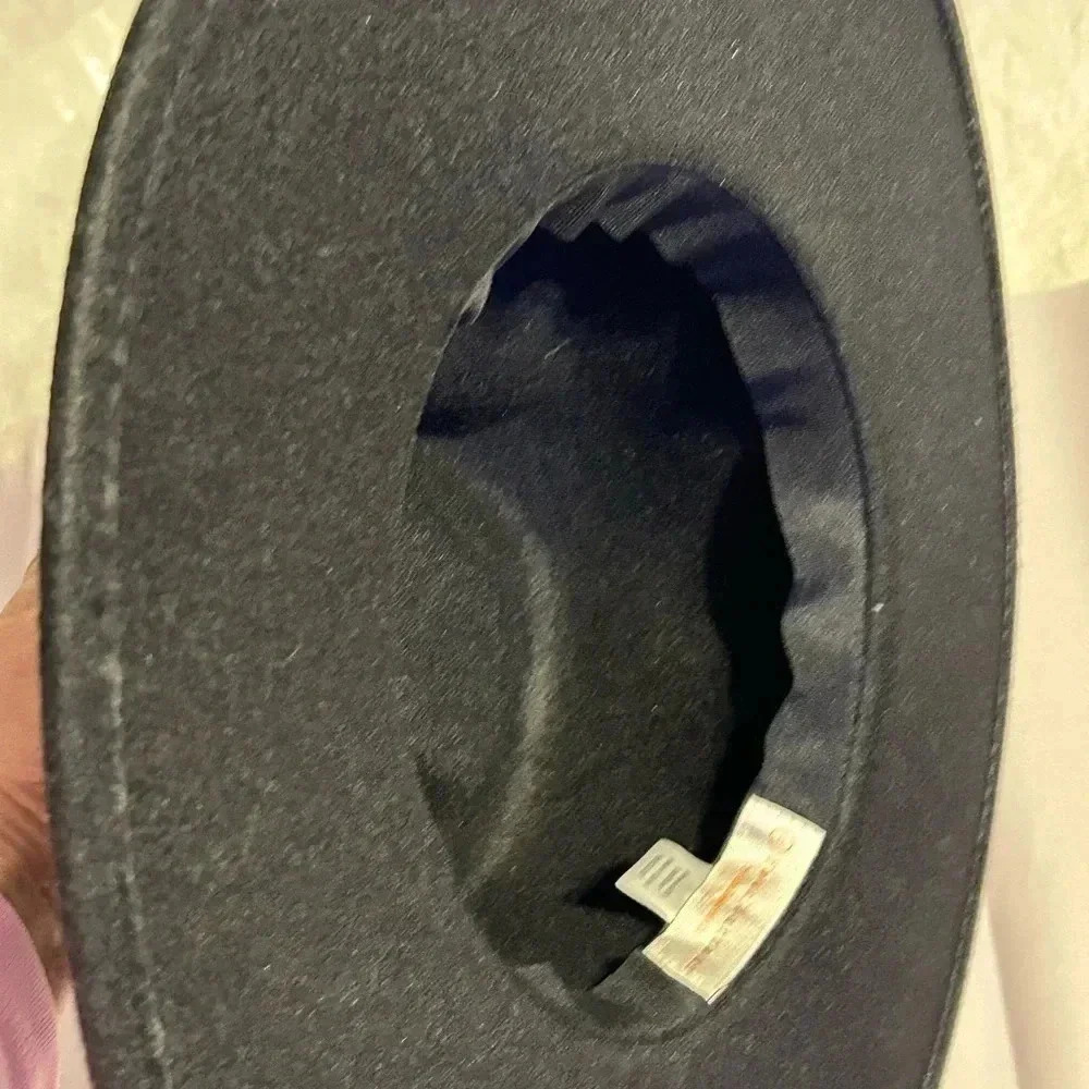 Four Button Black Classic Solid Plain Felt Fedora… - image 3